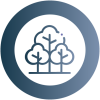 Icône représentant trois arbres, symbolisant le respect de l'environnement