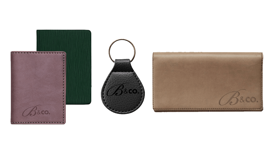 Personnalisation de porte-cartes, porte-chéquiers et porte-clés