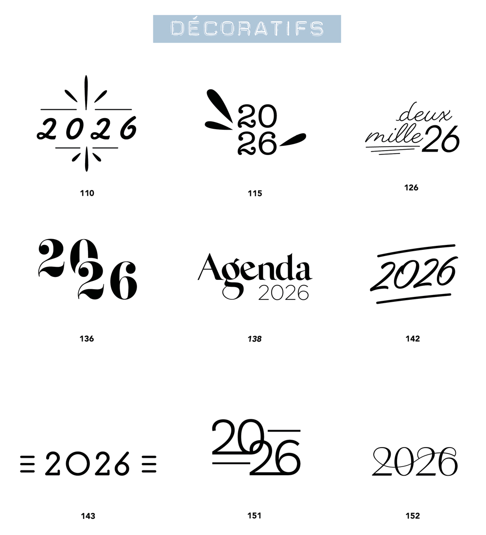 Millésimes décoratifs 2026, les décoratifs