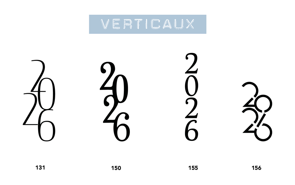 Millésimes décoratifs 2026, les verticaux