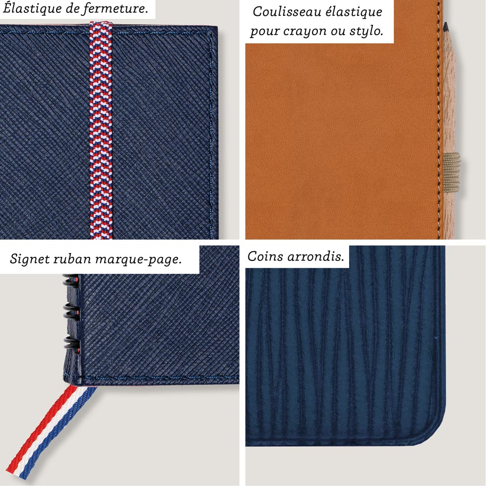Différents accessoires pour agendas.